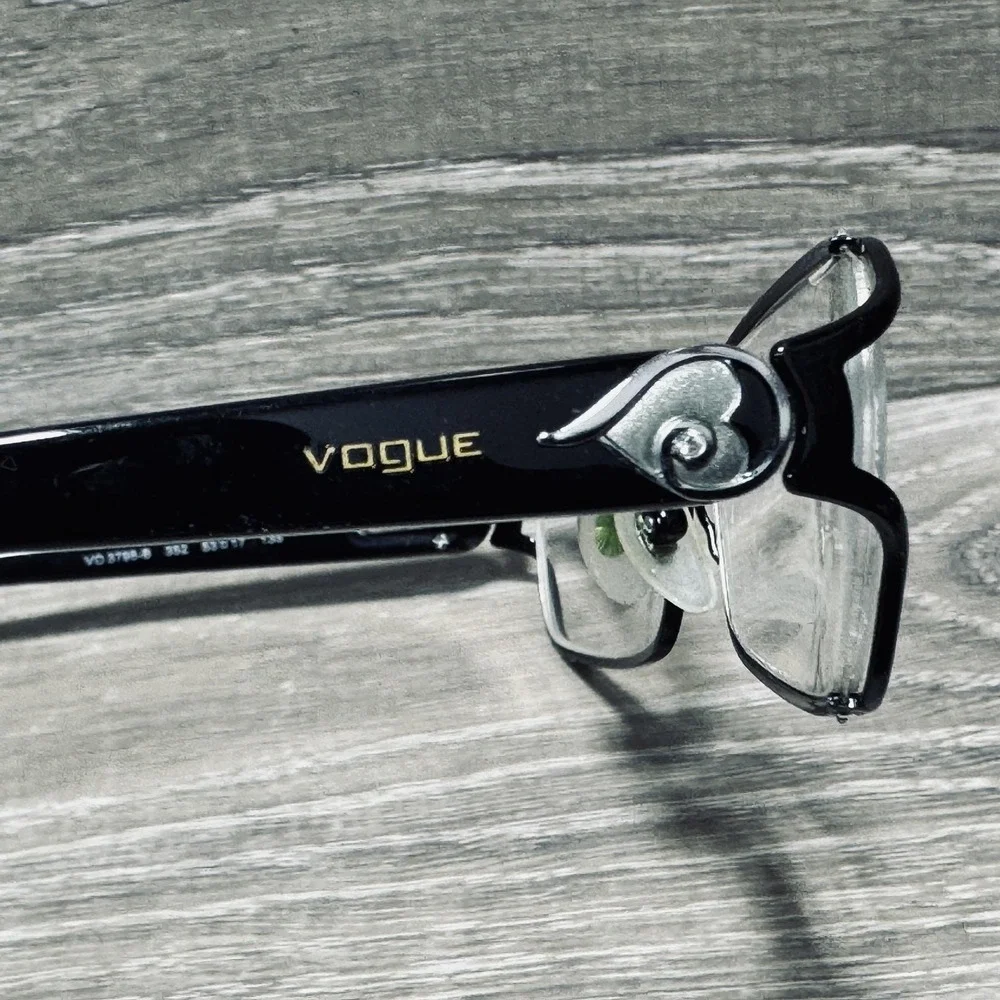 Vogue VO 3798-B‎ Eyeglass Frames Womens 53-17-135 Black Rectangle Frames Only